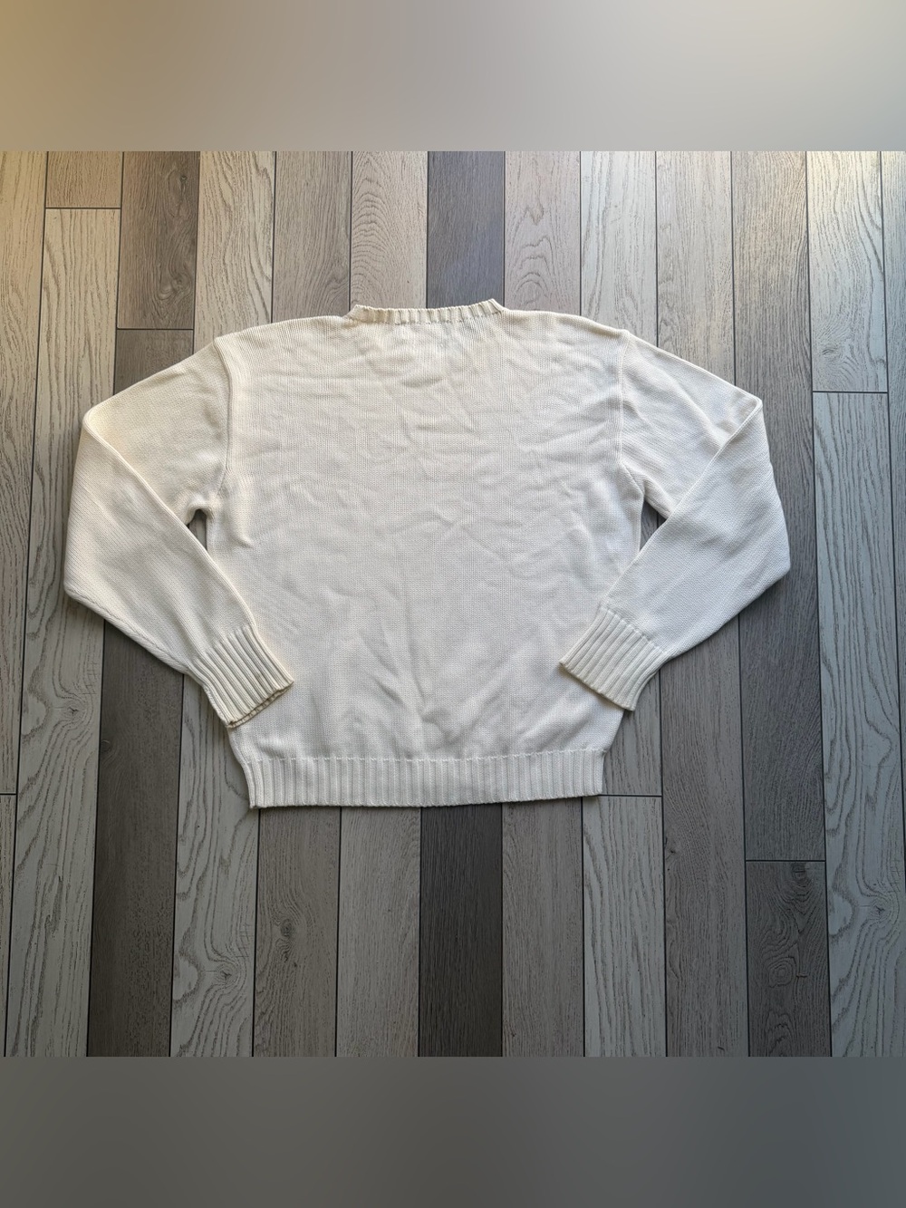 Vintage Men’s Polo by Ralph Lauren Off-White Crewneck Sweater L - Picture 4 of 7